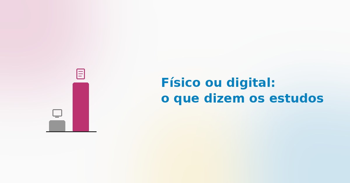 Ilustração de gráfico de barras comparando o impacto de mídia impressa e digital